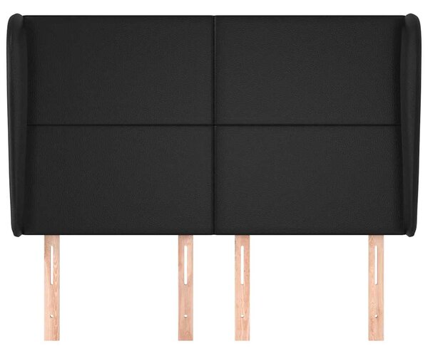 Čelo postele typu ušák černé 147x23x118/128 cm umělá kůže 3117766