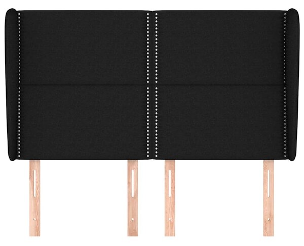 Čelo postele typu ušák černé 147x23x118/128 cm textil 3117816