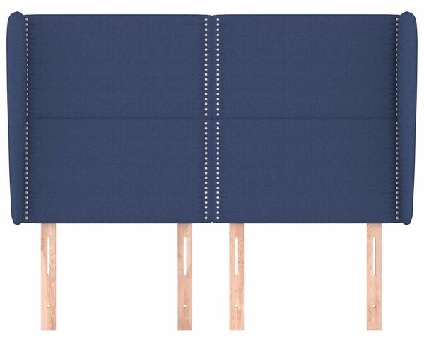 Čelo postele typu ušák modré 147x23x118/128 cm textil 3117820