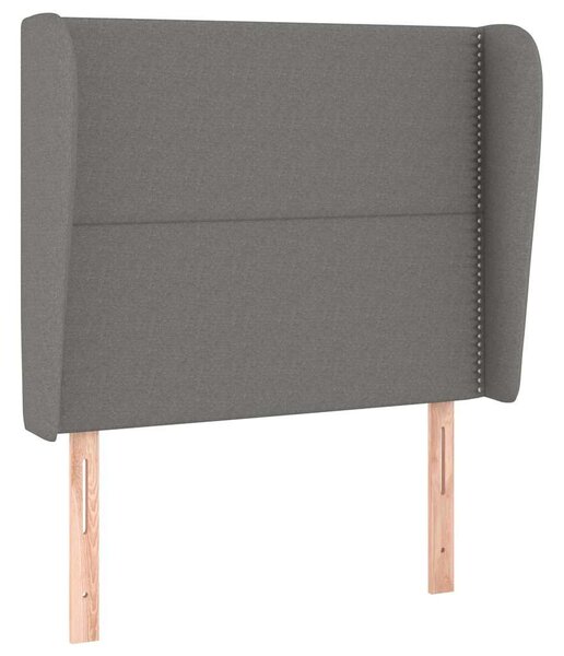 Čelo postele typu ušák tmavě šedé 103x23x118/128 cm textil 3117807