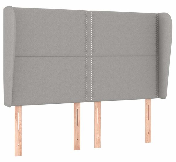 Čelo postele typu ušák světle šedé 147x23x118/128 cm textil 3117814