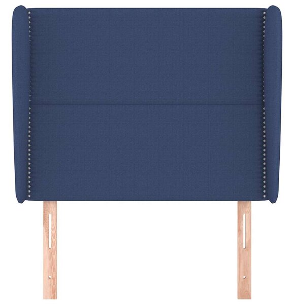 Čelo postele typu ušák modré 103x23x118/128 cm textil 3117812