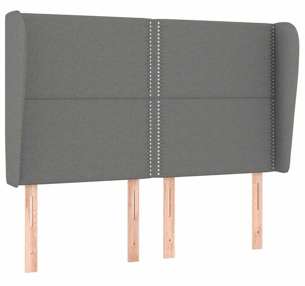 Čelo postele typu ušák tmavě šedé 147x23x118/128 cm textil 3117815