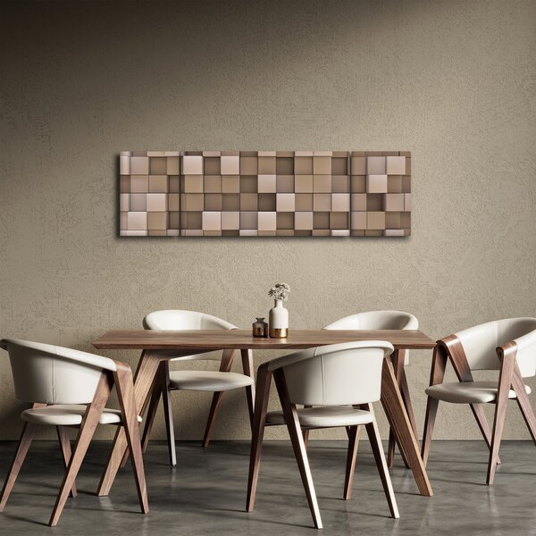 Obraz - Béžové krychle (170x50 cm)