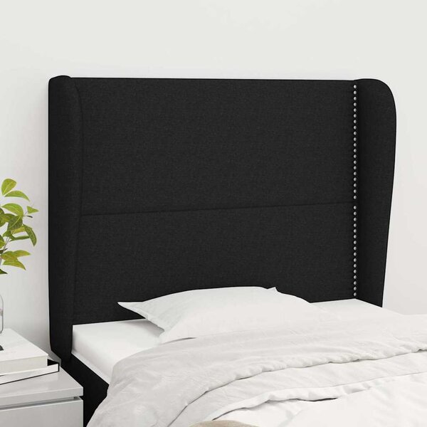 Čelo postele typu ušák černé 93x23x118/128 cm textil 3117800