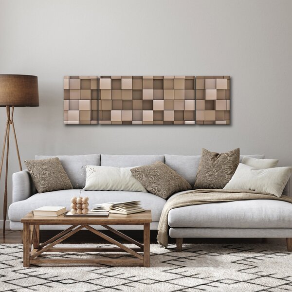 Obraz - Béžové krychle (170x50 cm)