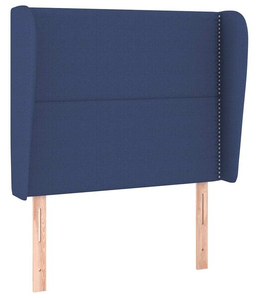 Čelo postele typu ušák modré 103x23x118/128 cm textil 3117812