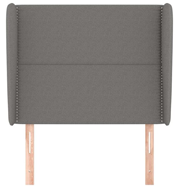 Čelo postele typu ušák tmavě šedé 103x23x118/128 cm textil 3117807