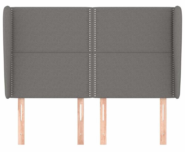 Čelo postele typu ušák tmavě šedé 147x23x118/128 cm textil 3117815