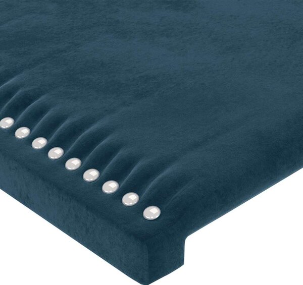 Čelo postele typu ušák tmavě modrá 103x16x118/128 cm samet 3119486