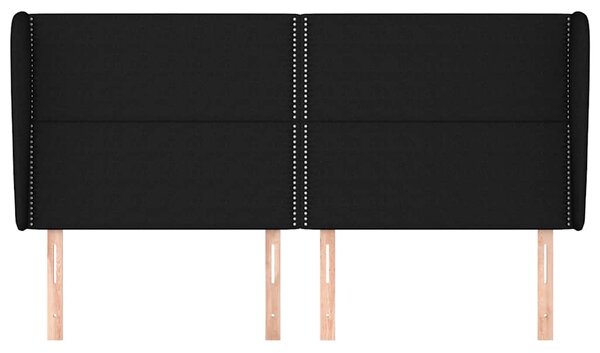 Čelo postele typu ušák černé 183x23x118/128 cm textil 3117832