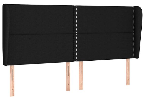 Čelo postele typu ušák černé 183x23x118/128 cm textil 3117832