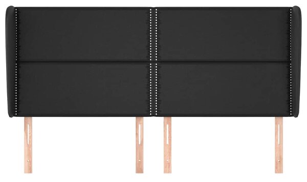 Čelo postele typu ušák černé 203x23x118/128 cm umělá kůže 3117924