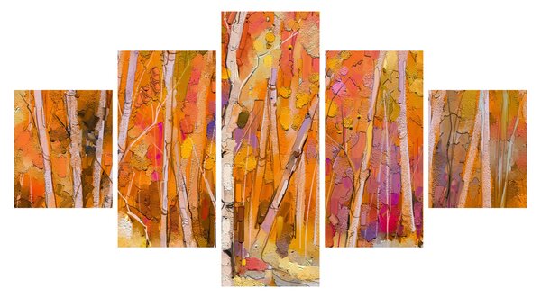 Obraz - Podzimní les (125x70 cm)