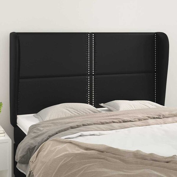 Čelo postele typu ušák černé 147x23x118/128 cm umělá kůže 3117906