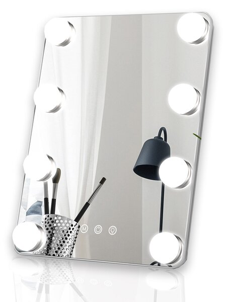 MMIRO, Hollywoodské make-up zrcadlo s osvětlením L619 23 x 30 cm | bílá L619W
