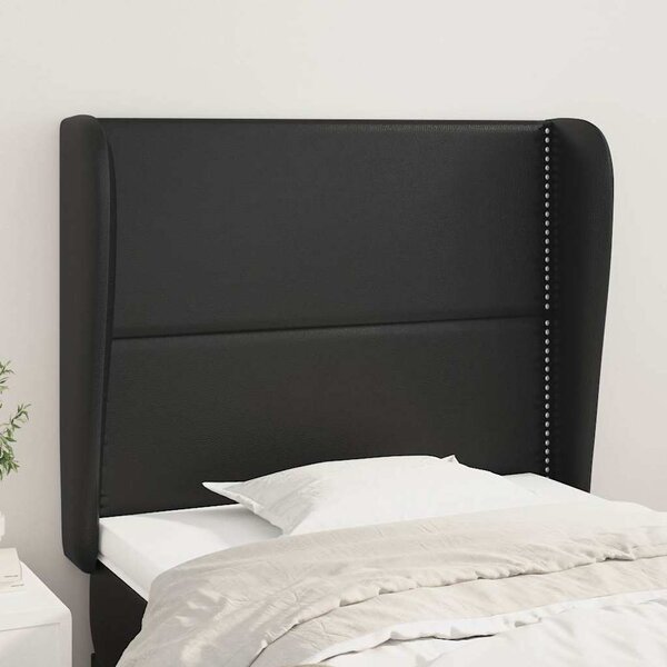 Čelo postele typu ušák černé 103x23x118/128 cm umělá kůže 3117900