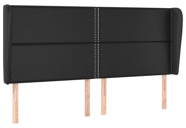 Čelo postele typu ušák černé 203x23x118/128 cm umělá kůže 3117924
