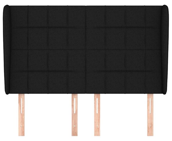 Čelo postele typu ušák černé 147x23x118/128 cm textil 3117956
