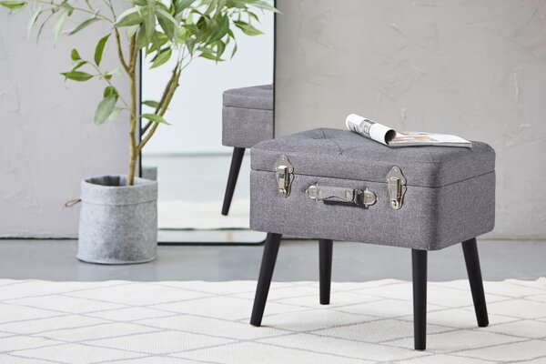 TABURET, dřevo, textil, kompozitní dřevo, 50/46/35 cm Xora - Taburety