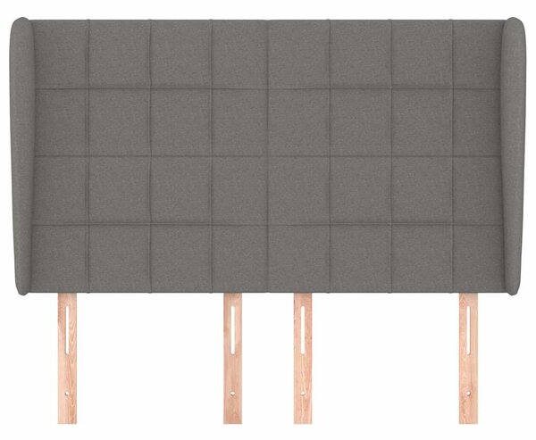 Čelo postele typu ušák tmavě šedé 147x23x118/128 cm textil 3117955