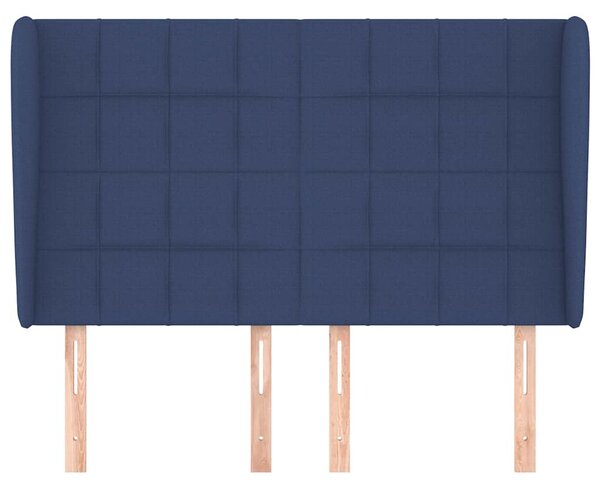 Čelo postele typu ušák modré 147x23x118/128 cm textil 3117960