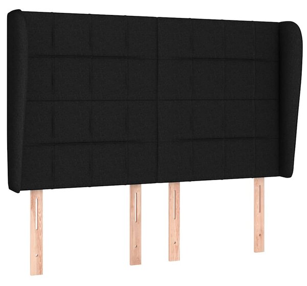 Čelo postele typu ušák černé 147x23x118/128 cm textil 3117956