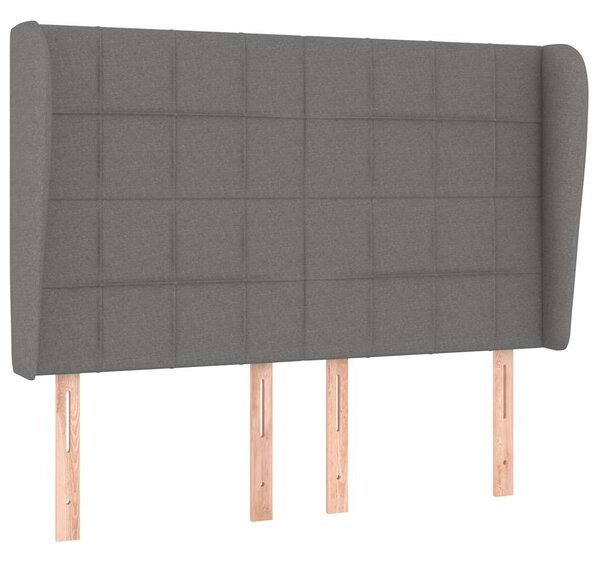 Čelo postele typu ušák tmavě šedé 147x23x118/128 cm textil 3117955