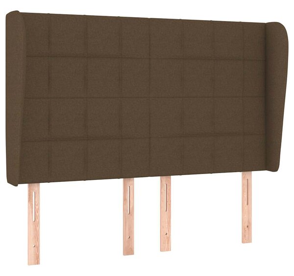 Čelo postele typu ušák tmavě hnědé 147x23x118/128 cm textil 3117957