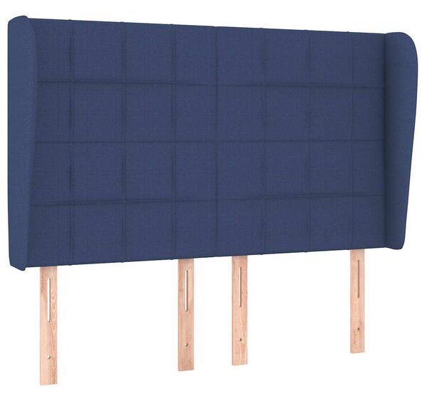 Čelo postele typu ušák modré 147x23x118/128 cm textil 3117960
