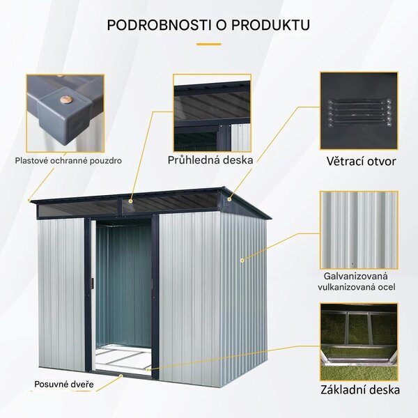 Furnigo Zahradní domek 196x122x180 cm - šedý