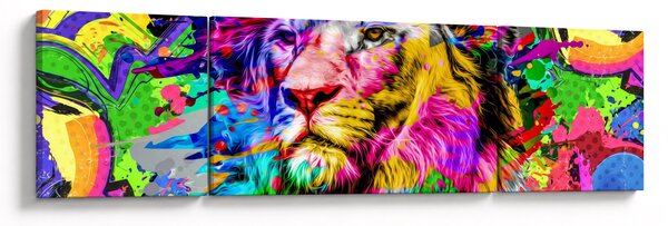 Obraz - 3D obraz lva (170x50 cm)