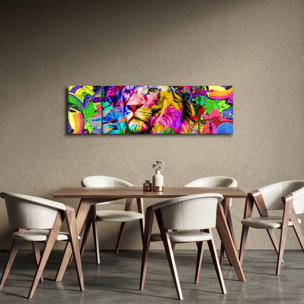 Obraz - 3D obraz lva (170x50 cm)