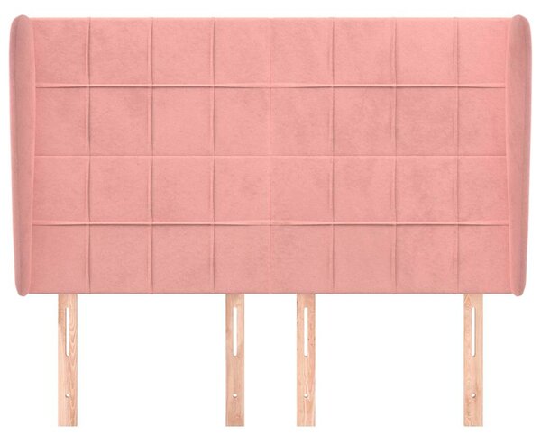 Čelo postele typu ušák růžové 147x23x118/128 cm samet 3118009