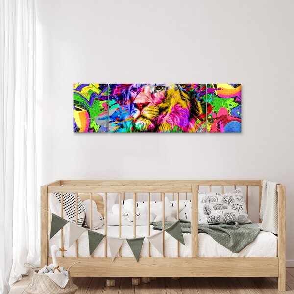 Obraz - 3D obraz lva (170x50 cm)
