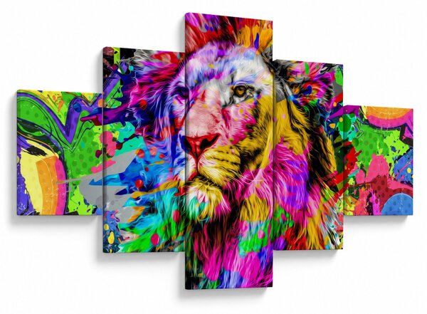 Obraz - 3D obraz lva (125x70 cm)