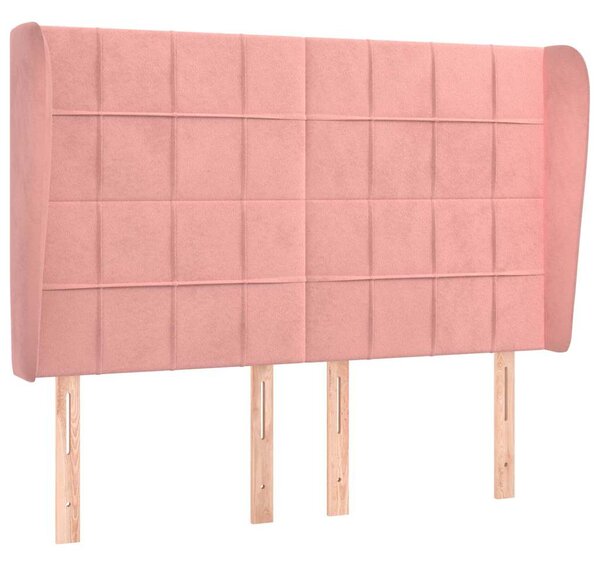 Čelo postele typu ušák růžové 147x23x118/128 cm samet 3118009