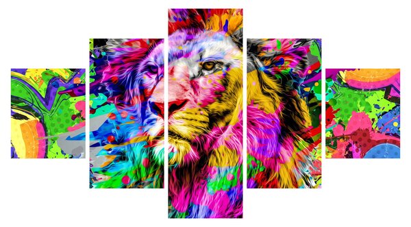 Obraz - 3D obraz lva (125x70 cm)