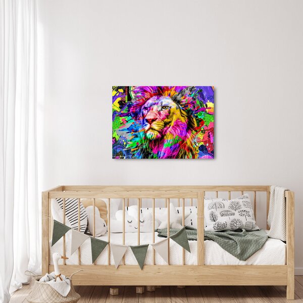 Obraz - 3D obraz lva (70x50 cm)