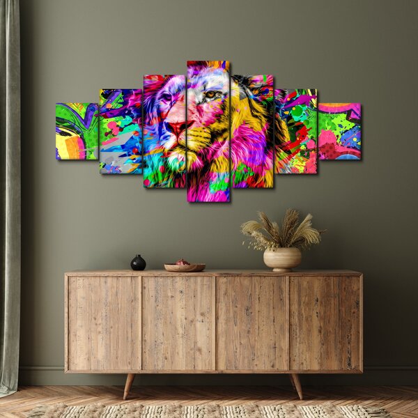 Obraz - 3D obraz lva (210x100 cm)