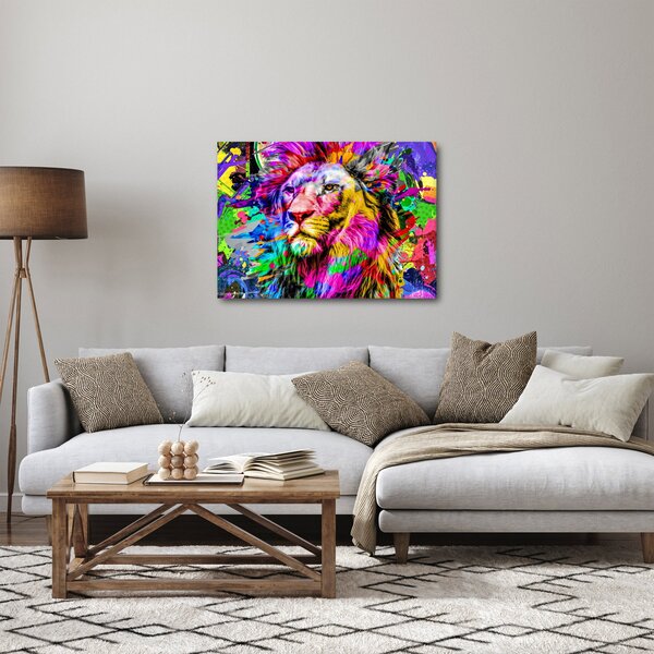 Obraz - 3D obraz lva (70x50 cm)