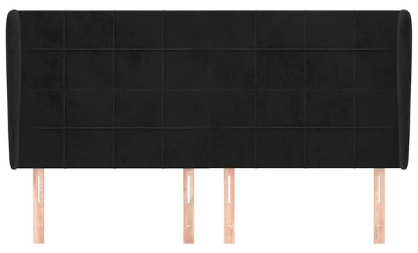 Čelo postele typu ušák černé 183x23x118/128 cm samet 3118018
