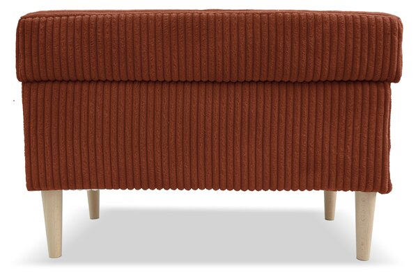 Taburet ZANE 60x28 s úložným prostorem - rudý - manšestr - LINCOLN 52