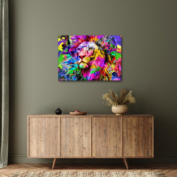 Obraz - 3D obraz lva (70x50 cm)