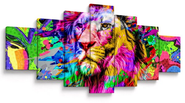 Obraz - 3D obraz lva (210x100 cm)
