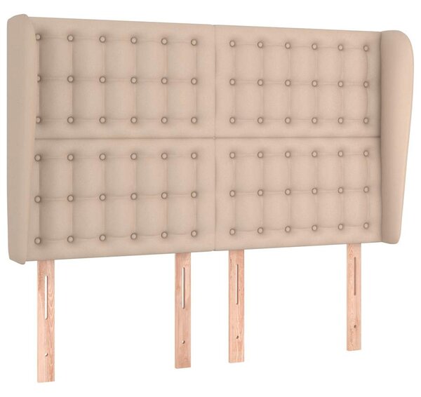 Čelo postele typu ušák cappuccino 147x23x118/128 cm umělá kůže 3118051