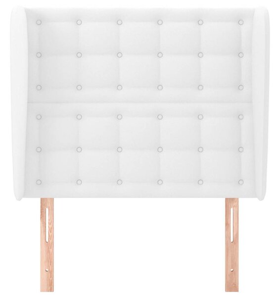 Čelo postele typu ušák bílé 103 x 23 x 118/128 cm umělá kůže 3118041