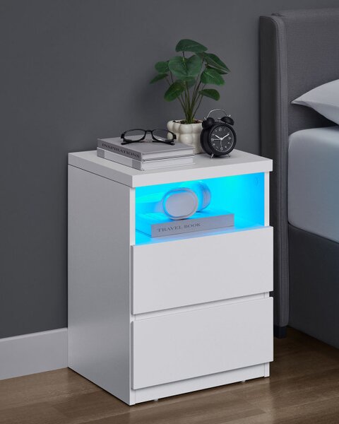 Set dvou nočních stolků s LED osvětlením LET834W01