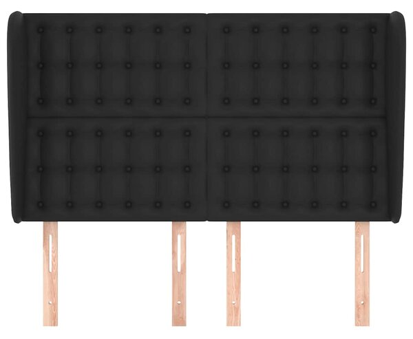Čelo postele typu ušák černé 147x23x118/128 cm umělá kůže 3118046