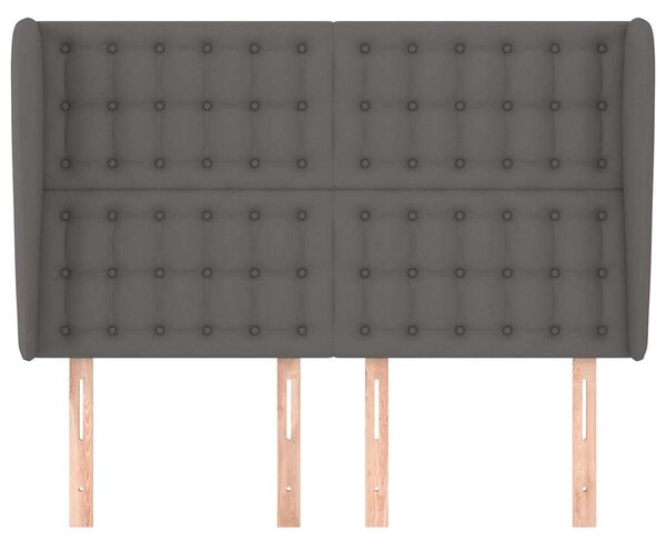 Čelo postele typu ušák tmavě šedé 147x23x118/128 cm umělá kůže 3118050